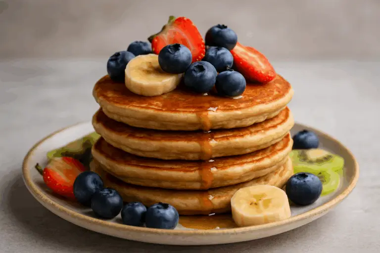 Vegane Hafer-Pfannkuchen mit Obst