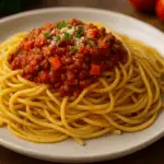 Spaghetti mit veganer Bolognese
