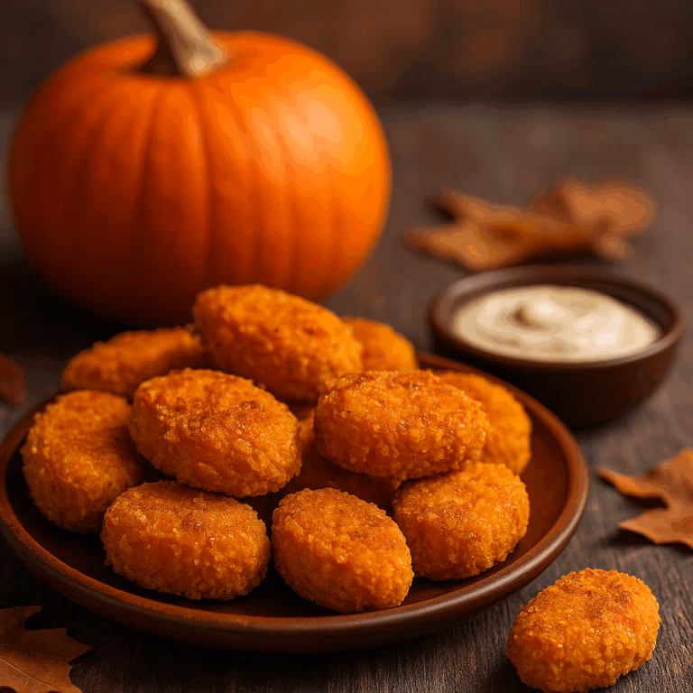 Vegane Kürbis-Nuggets mit Dip