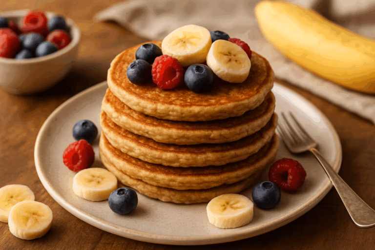 Vegane Bananen-Hafer-Pancakes