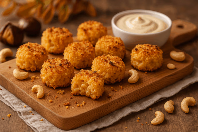Vegane Maronen-Mac’n’Cheese-Bites