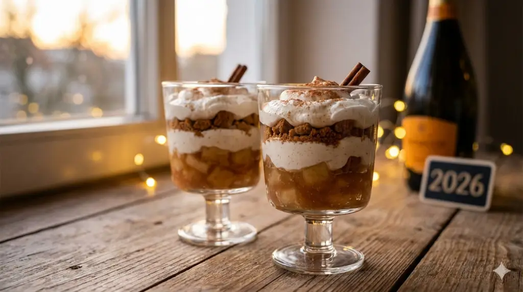 Silvester Dessert im Glas Apfel ZImt