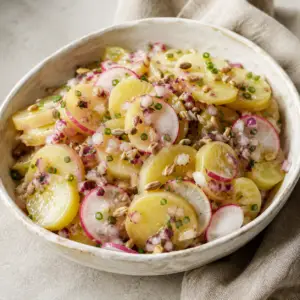 Veganer Schwäbischer Kartoffelsalat mit Radieschen