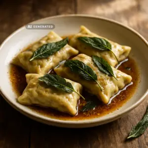 Vegane Maultaschen in Salbeibutter – Vegonaut Rezeptfoto